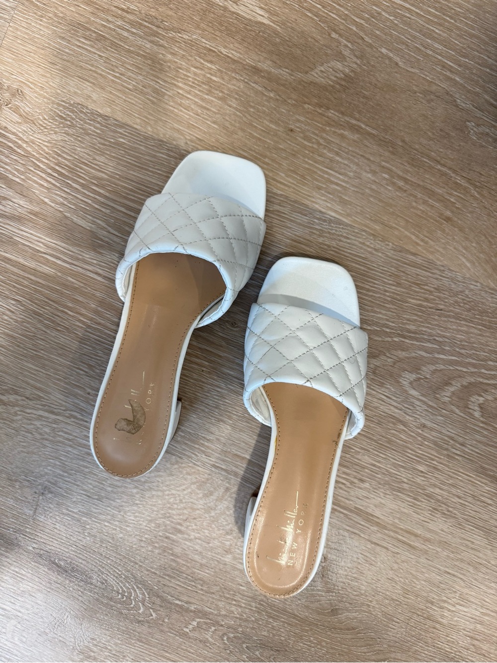Quilted White Heeled Sandals for Women